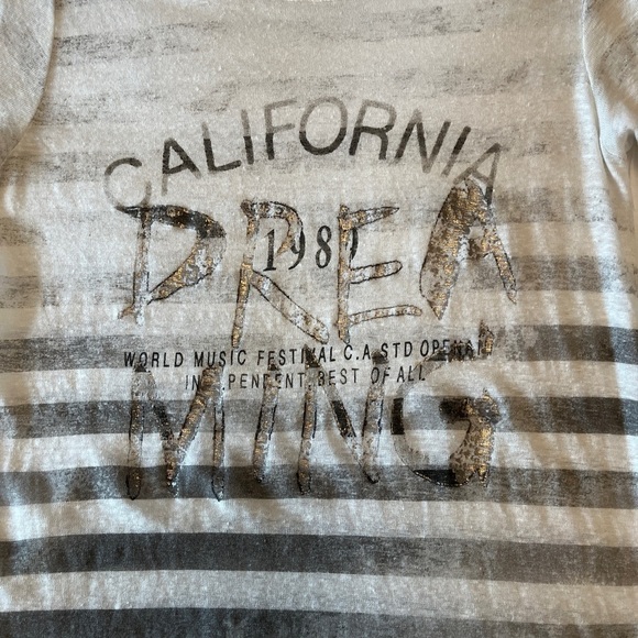 MONARI 100% Linen California Dreaming Long Sleeve Pullover Top Silver Metallic - Picture 8 of 11